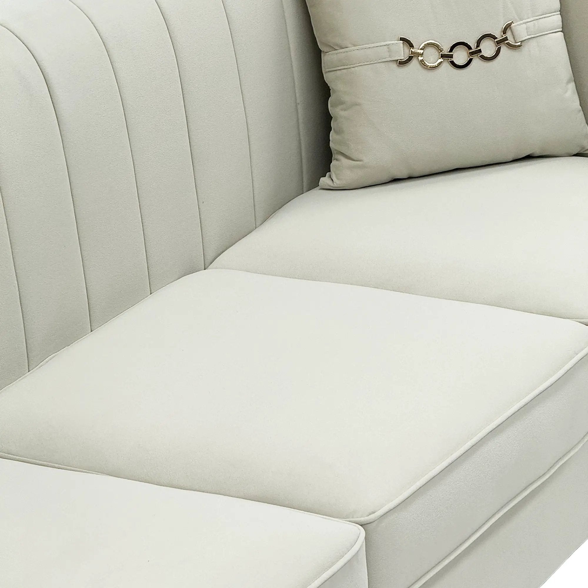 FX-P82B-BE (834-3 Sofa) Velvet 3-Seater Sofa by HouseOfZazla