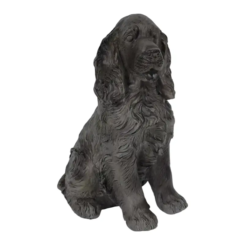 20'' Antique Finish Realistic Sitting Cocker Spaniel Dog Statue by HouseOfZazla