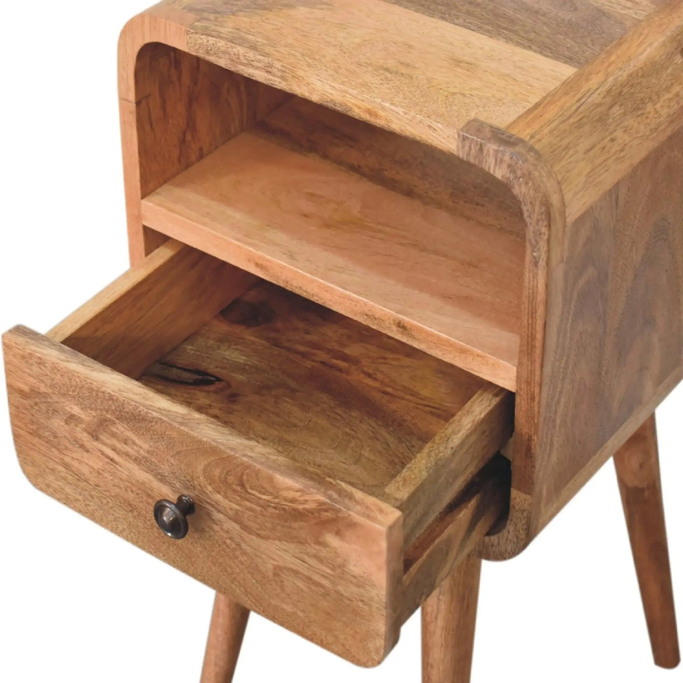 Mini Curve Open Bedside Nightstand by Unique Piece Furniture