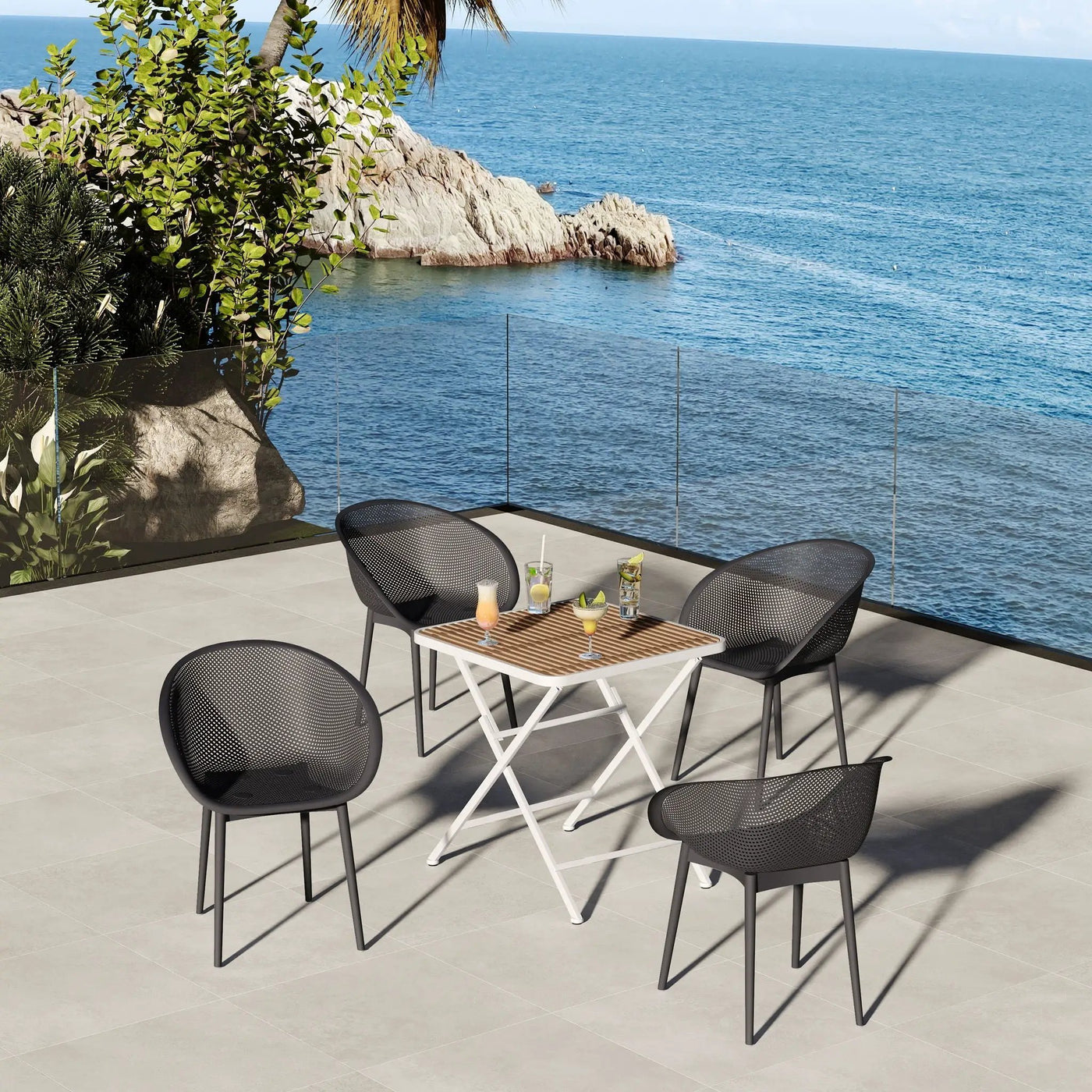 2 Piece Durable Single Chair With Hollow Out Design by HouseOfZazla