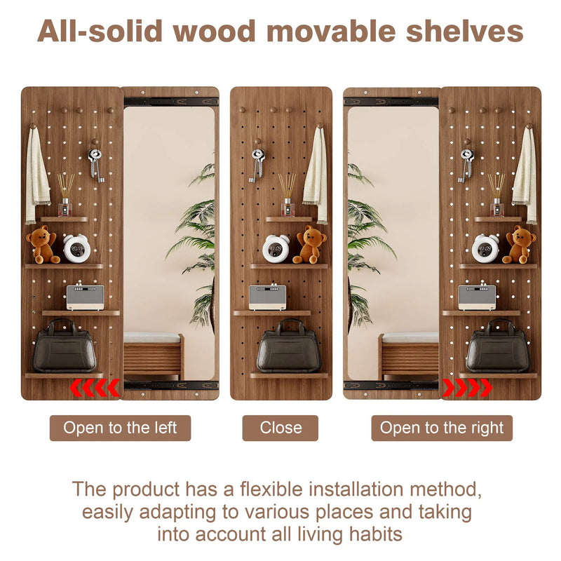 Wall Mounted Full Length Mirror With Shelf And Hook by HouseOfZazla