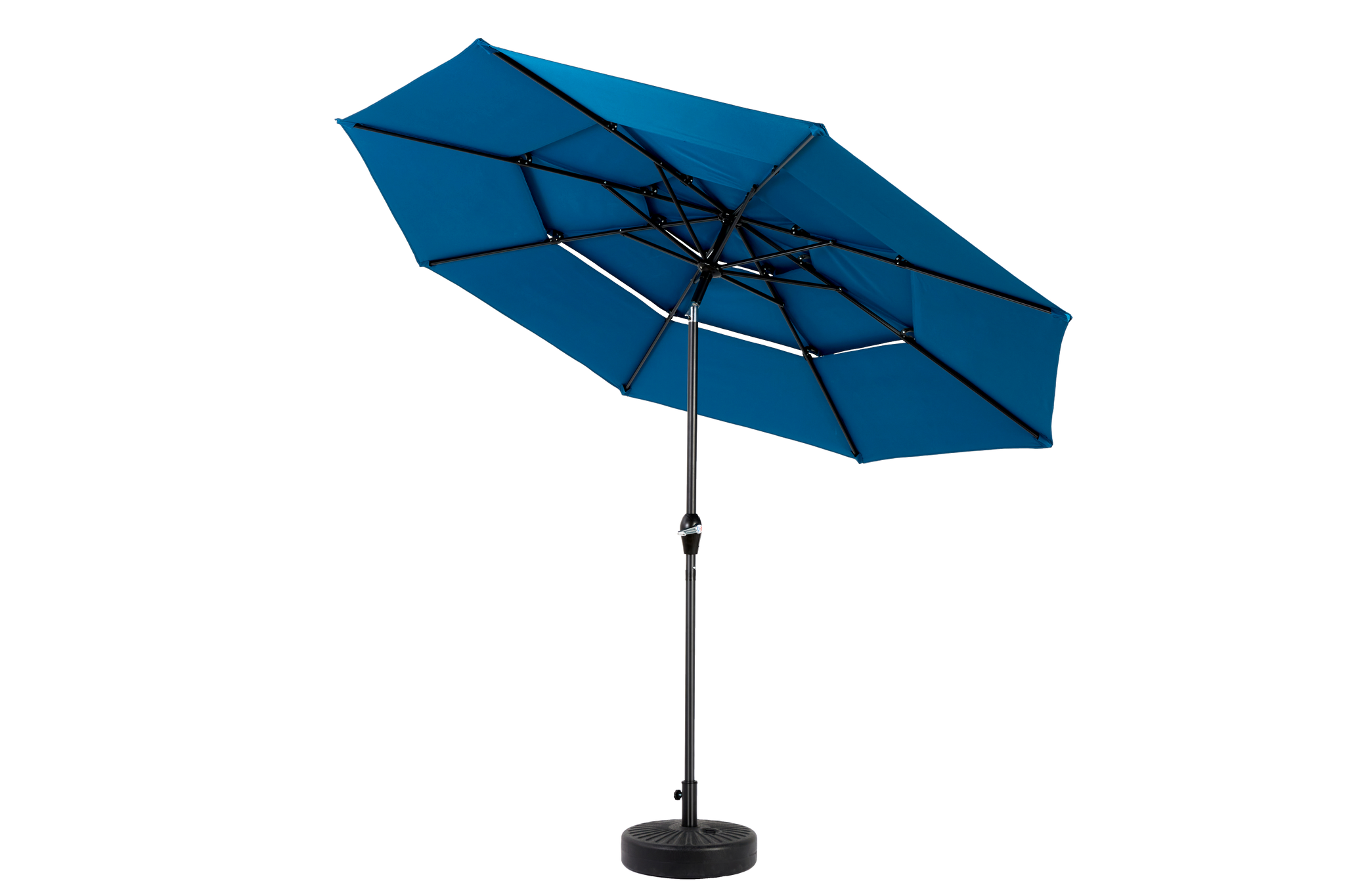 Aluminium 10ft 3 Tier Auto-tilt Outdoor Patio Umbrella - Dark Blue (No Base) by HouseOfZazla