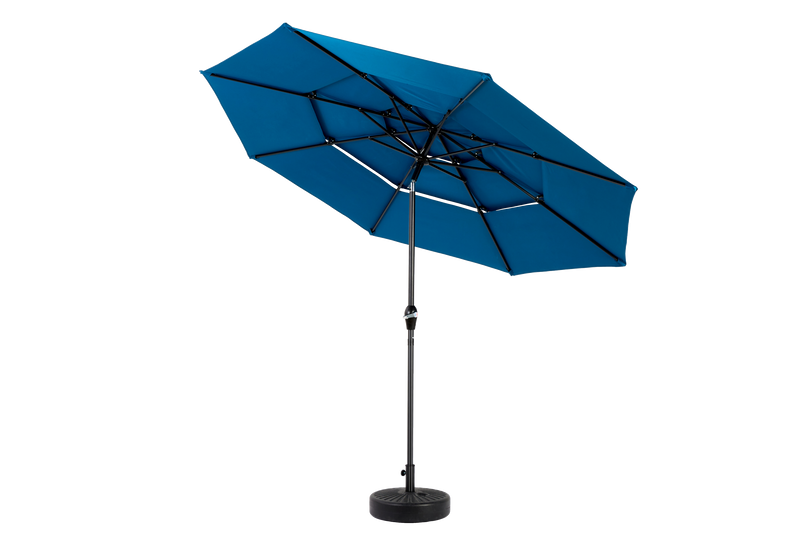 Aluminium 10ft 3 Tier Auto-tilt Outdoor Patio Umbrella - Dark Blue (No Base) by HouseOfZazla