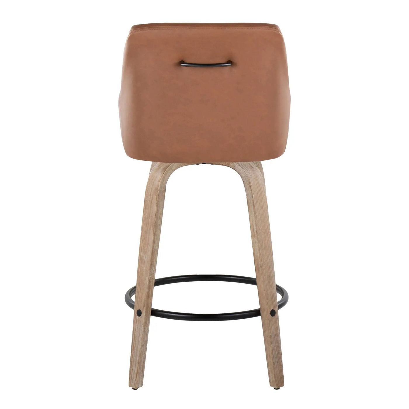 Hannah - Transitional Fixed Height Counter Stool With Swivel With Round Footrest (Set of 2) by HouseOfZazla