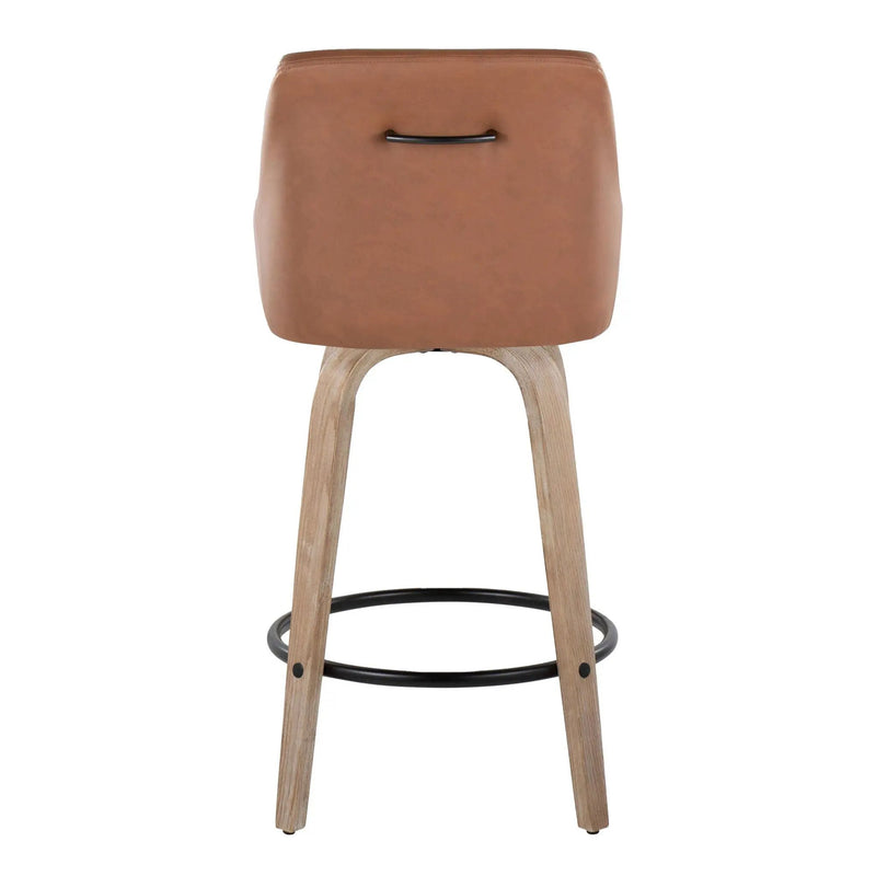 Hannah - Transitional Fixed Height Counter Stool With Swivel With Round Footrest (Set of 2) by HouseOfZazla