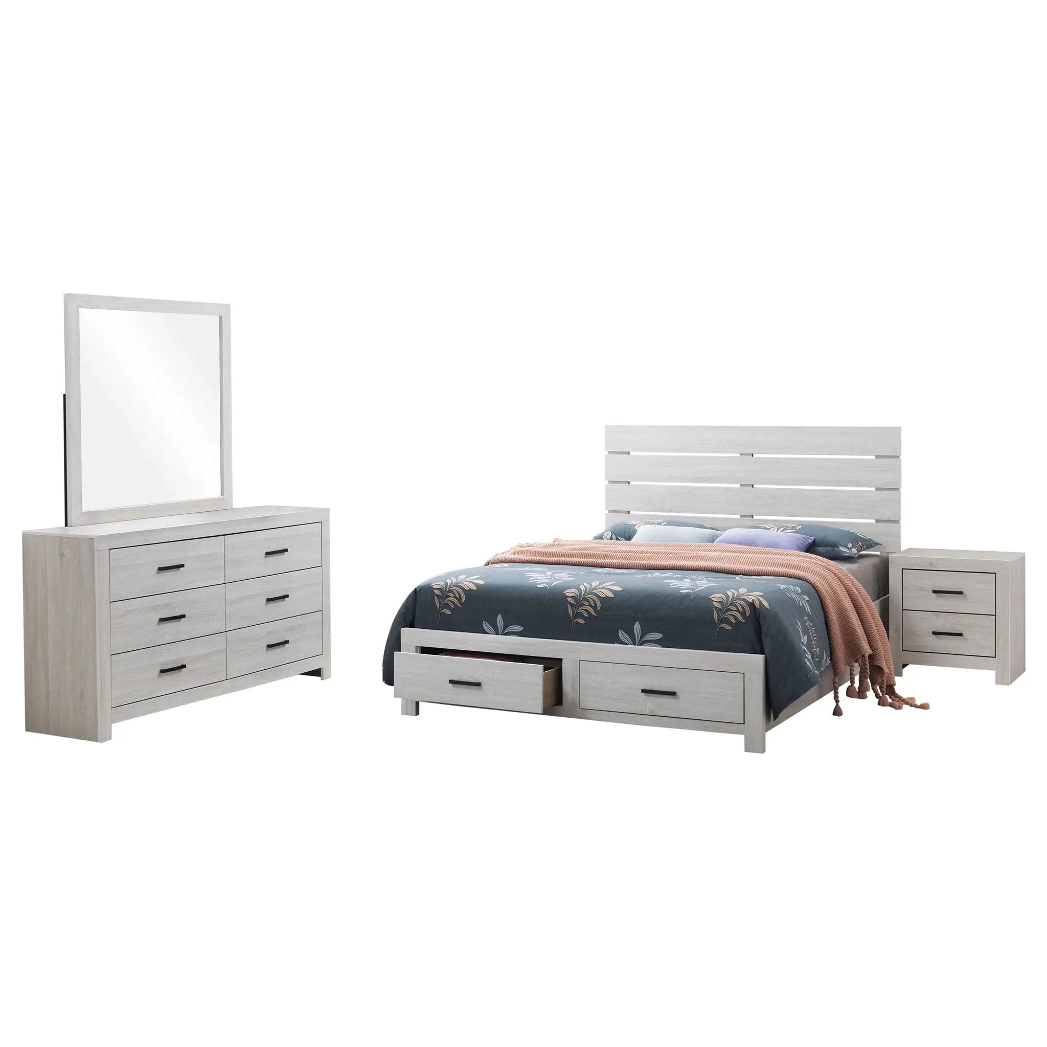 Brantford 4-piece Eastern King Bedroom Set Coastal White by Unique Piece Furniture