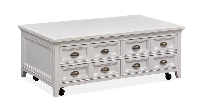 Heron Cove - Lift Top Storage Cocktail Table With Casters - Chalk White by Unique Piece Furniture