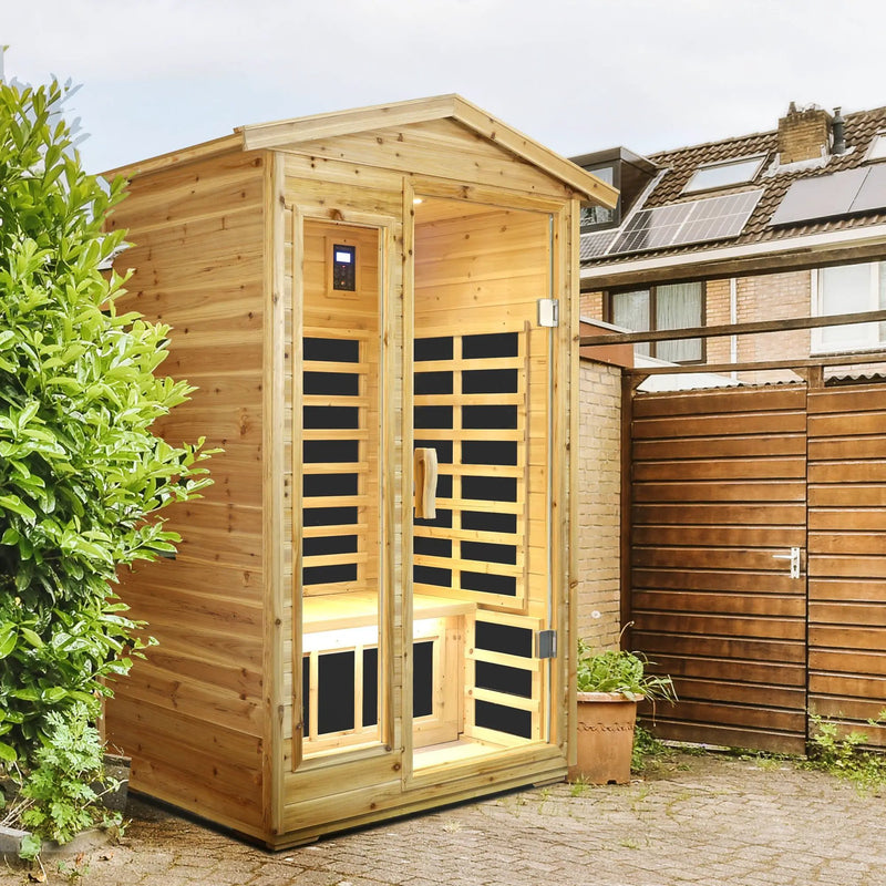 Two Person Far Infrared Old Fir Outdoor Sauna Room by HouseOfZazla