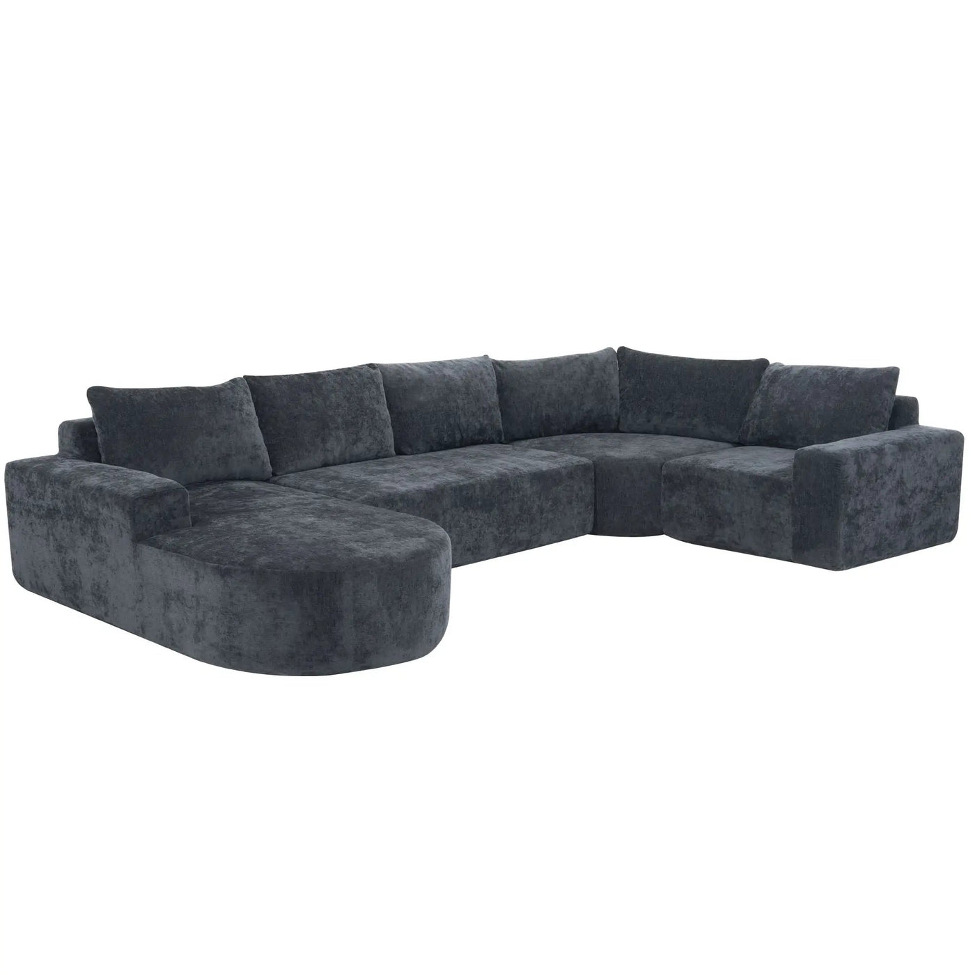 U-Shaped Oversized Modular Cloud Sectional Sofa With Deep Seat For Living Room by HouseOfZazla