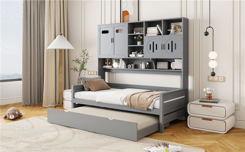 Daybed With All-In-One Cabinet And Shelf by HouseOfZazla