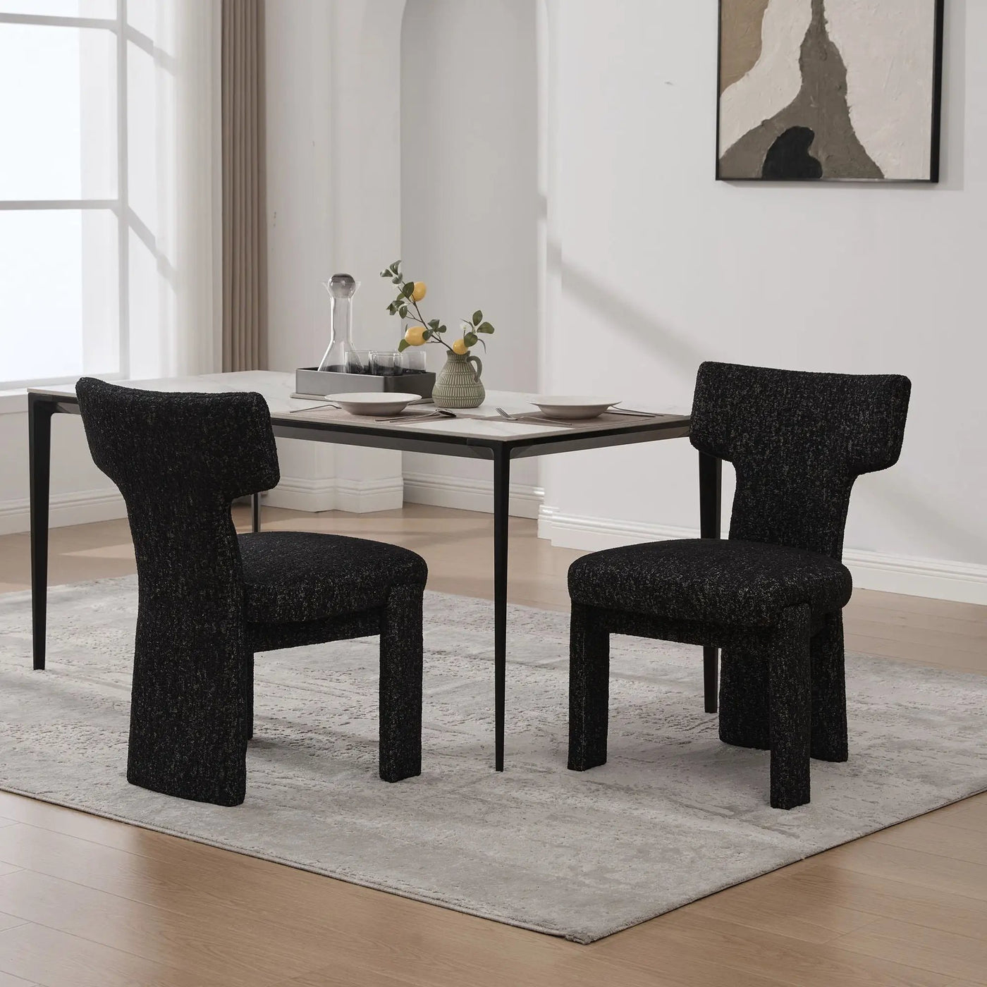 Armless Curved Back Accent Chairs by Unique Piece Furniture