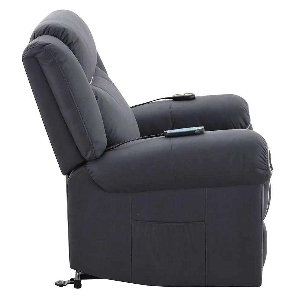 Domana - Power Recliner With Lift & Heating & Massage - Dark Blue Fabric by Unique Piece Furniture