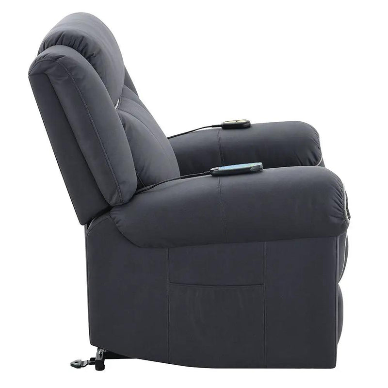 Domana - Power Recliner With Lift & Heating & Massage - Dark Blue Fabric by Unique Piece Furniture