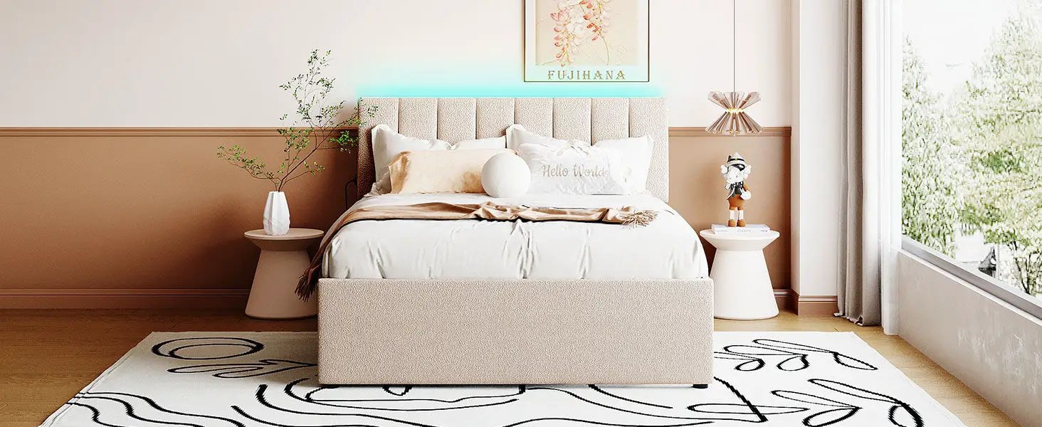 Upholstered Platform Bed With Trundle by HouseOfZazla