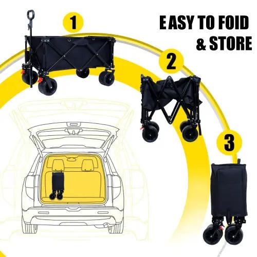 Foldable Wagon with Extended Tailgate and Large All-Terrain Wheels by HouseOfZazla