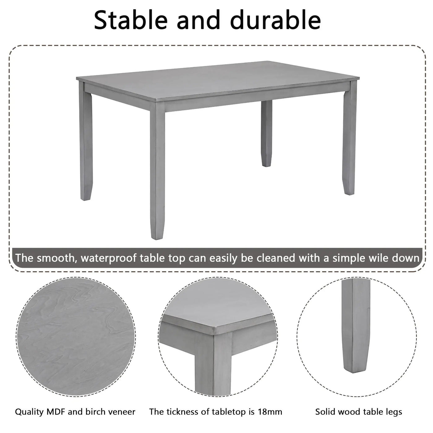 Kitchen Dining Set, Rectangular Dining Table by Unique Piece Furniture