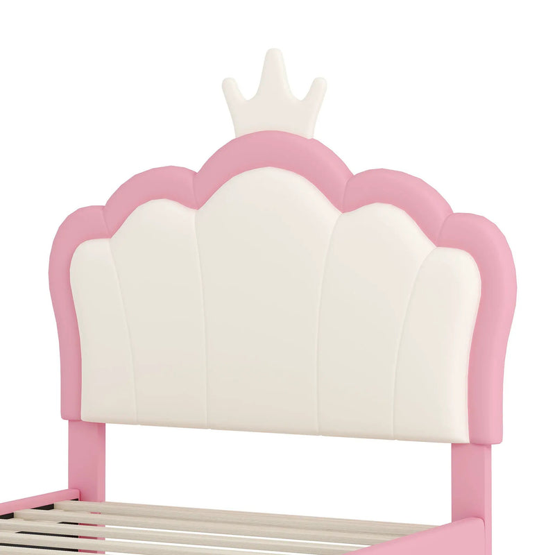 Upholstered Princess Platform Bed With Crown Headboard by HouseOfZazla