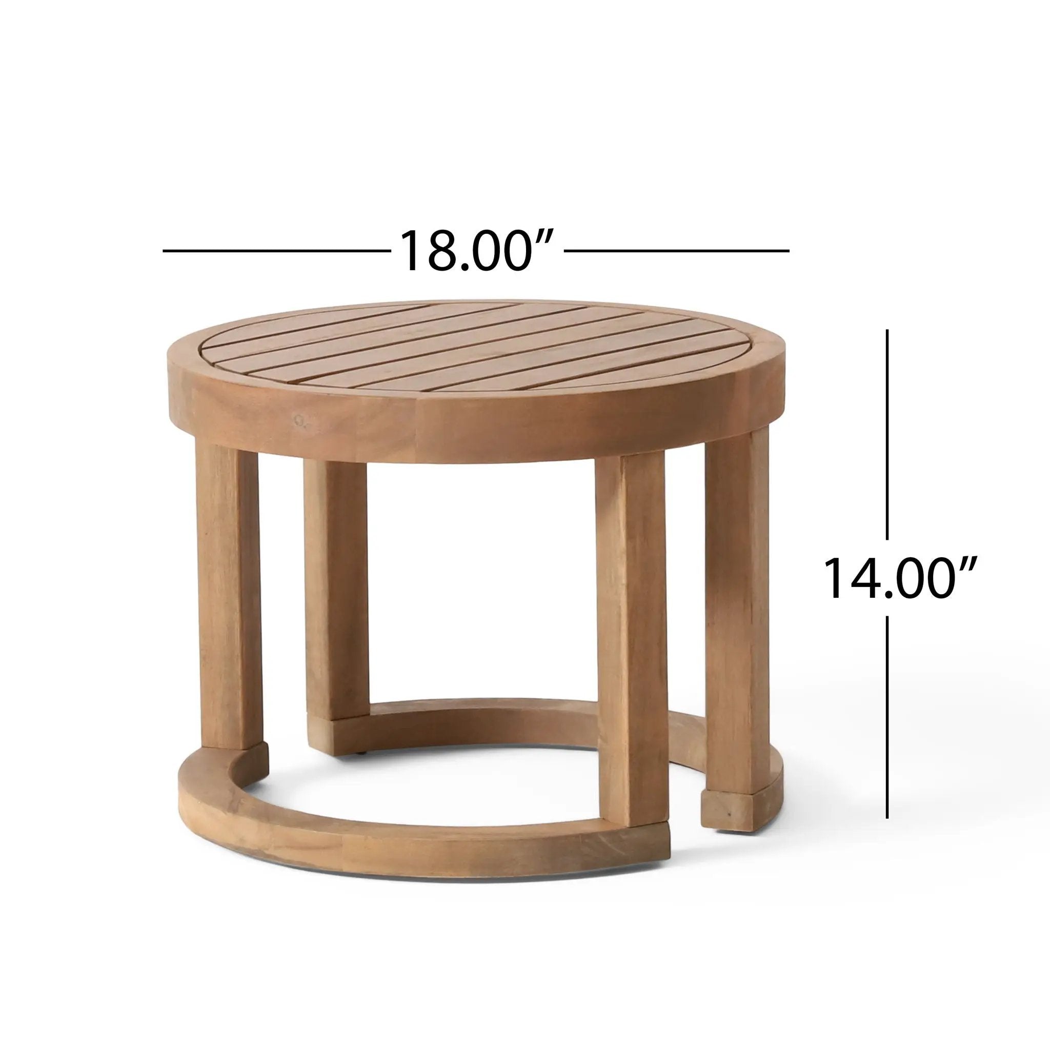 Outdoor Acacia Wood Side Table, Solid Side Table For Patio, Pool, Porch - Brown Wash by HouseOfZazla