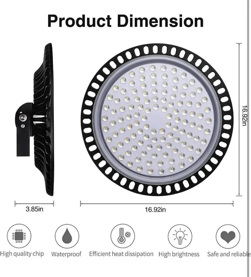 USED Tycolit 500W UFO LED High Bay Light, 50000LM Commercial Bay Lighting Daylight 6500K, IP65 Waterproof LED Commercial Bay Light, LED Warehouse Ligh by Selzalot