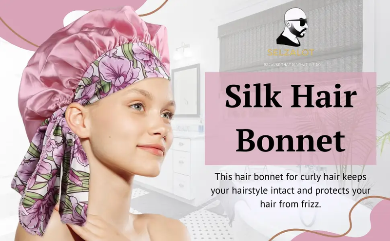 Curly Hair Bonnet Sleeping Hair Bonnet for Protecting Hair from Damage/Breakage Cute Bow Design Adjustable Bonnet for Long/Curly/Wavy Hair Sleep Bonnet for Natural Hair Protection by Selzalot