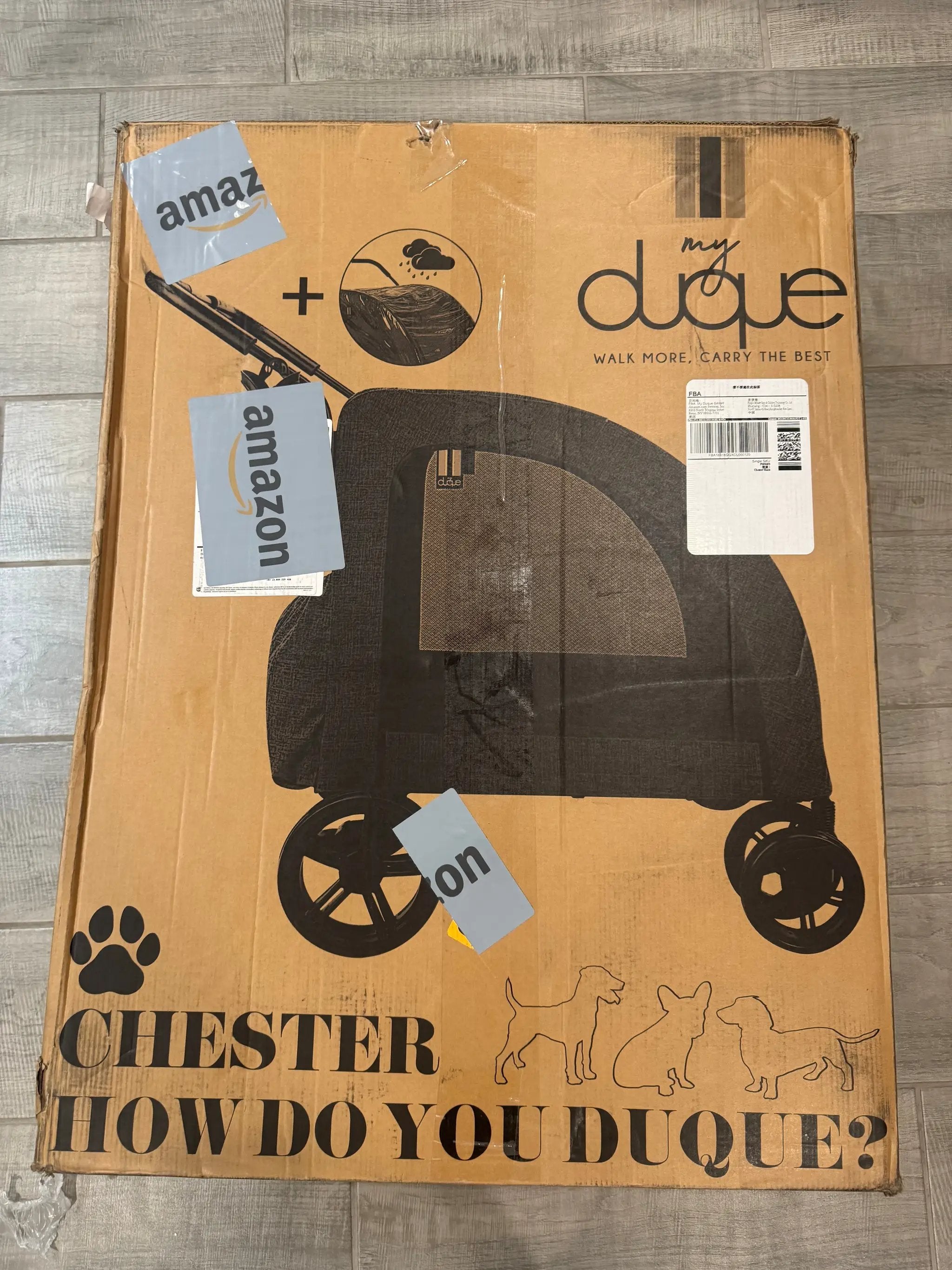 XXL Wide Pet Stroller Chester - Large Dog Buggy, pet Buggy, Spacious, Travel pet Pushchair, pet pram, Folding, incl. raincover, cupholder, La by Selzalot