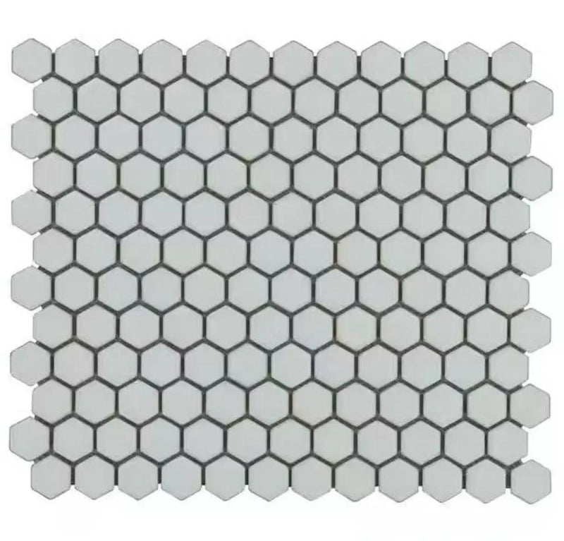 Open Box Bliss Edged Hexagon Sage 10.03 in. x 11.61 in. Tt Porcelain Floor and Wall Mosaic Tile (0.80 Sq. Ft./Each) by Selzalot