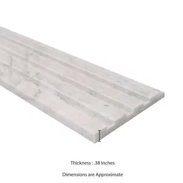 Open Box MSI Arabescato Venato White 4 in. x 12 in. Fluted Honed Marble Mosaic Wall Tile (4.95 sq. ft./Case) by Selzalot