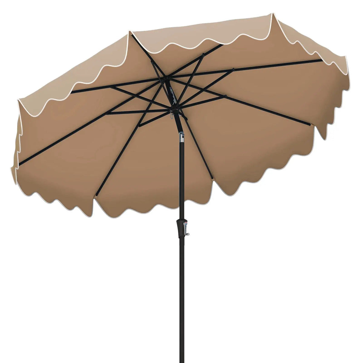 9 Feet Patio Umbrella with Crank Handle and Push Button Tilt, photo 3 of 10