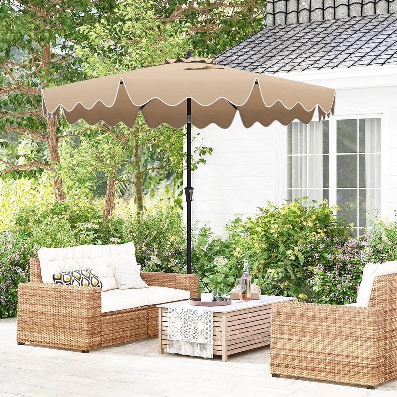 9 Feet Patio Umbrella with Crank Handle and Push Button Tilt by DirectDeals