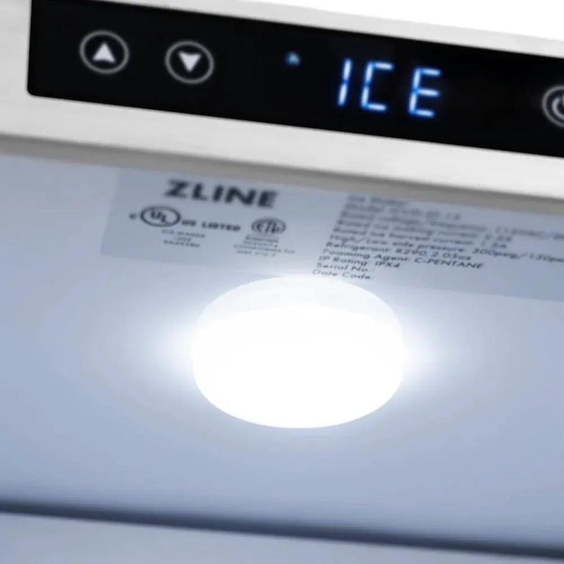 ZLINE 15" Touchstone Clear Cube Ice Maker Drain Pump Panel Ready Door Black Matte Door ICCDPZ-15-MB by Farmhouse Kitchen and Bath