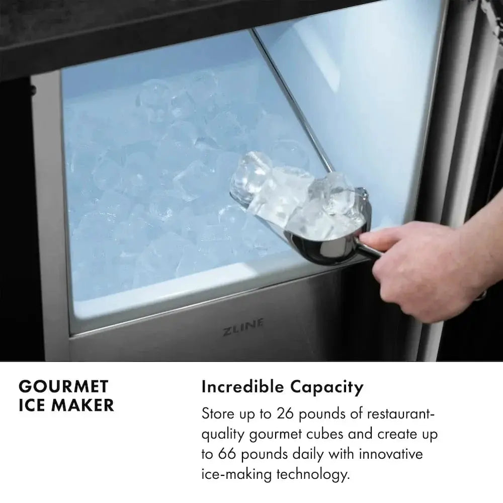 ZLINE 15" Touchstone Gourmet Ice Maker Drain Pump Stainless Steel Door IGMD-ST-15 by Farmhouse Kitchen and Bath