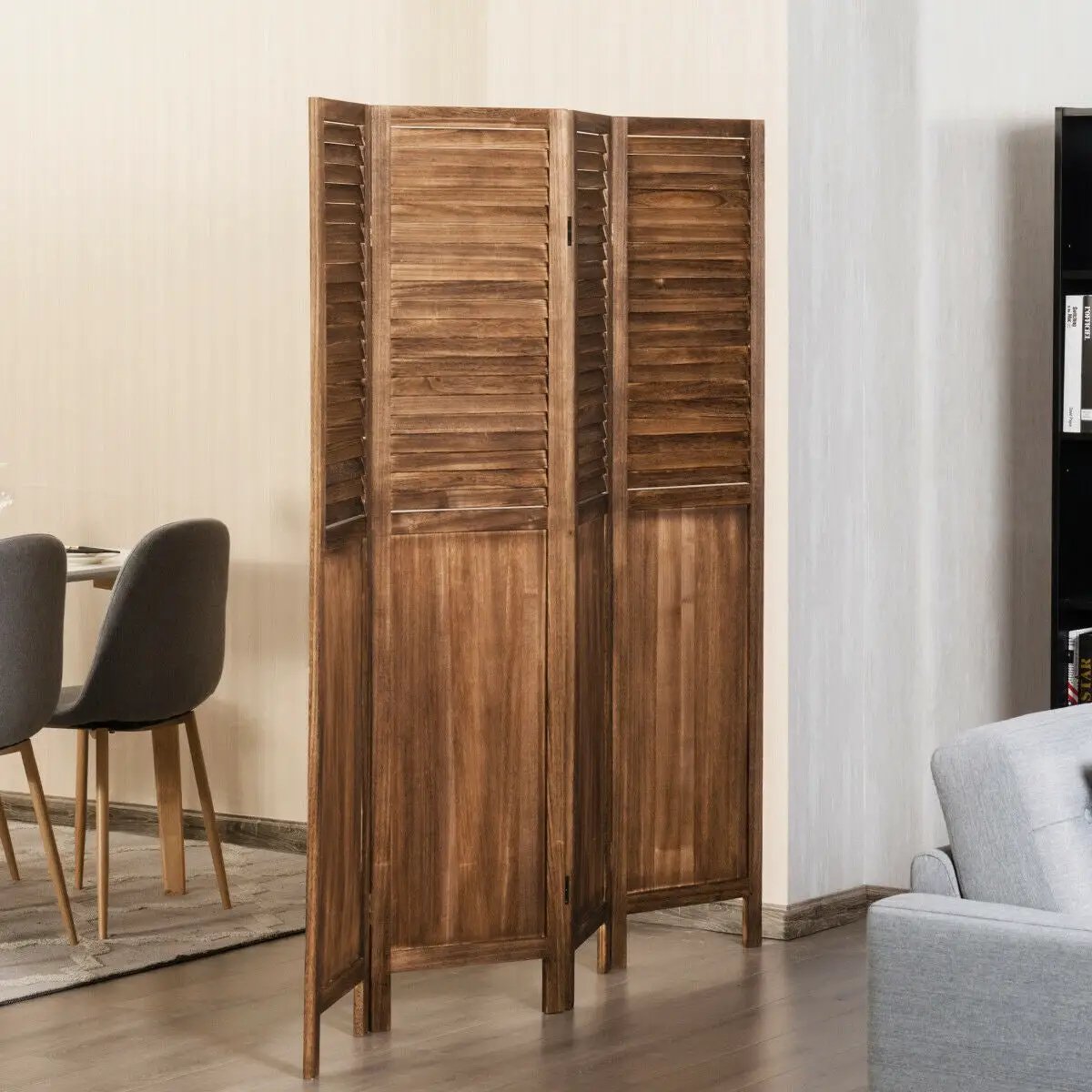 5.6 Ft Tall 4 Panel Folding Privacy Room Divider, photo 14 of 16