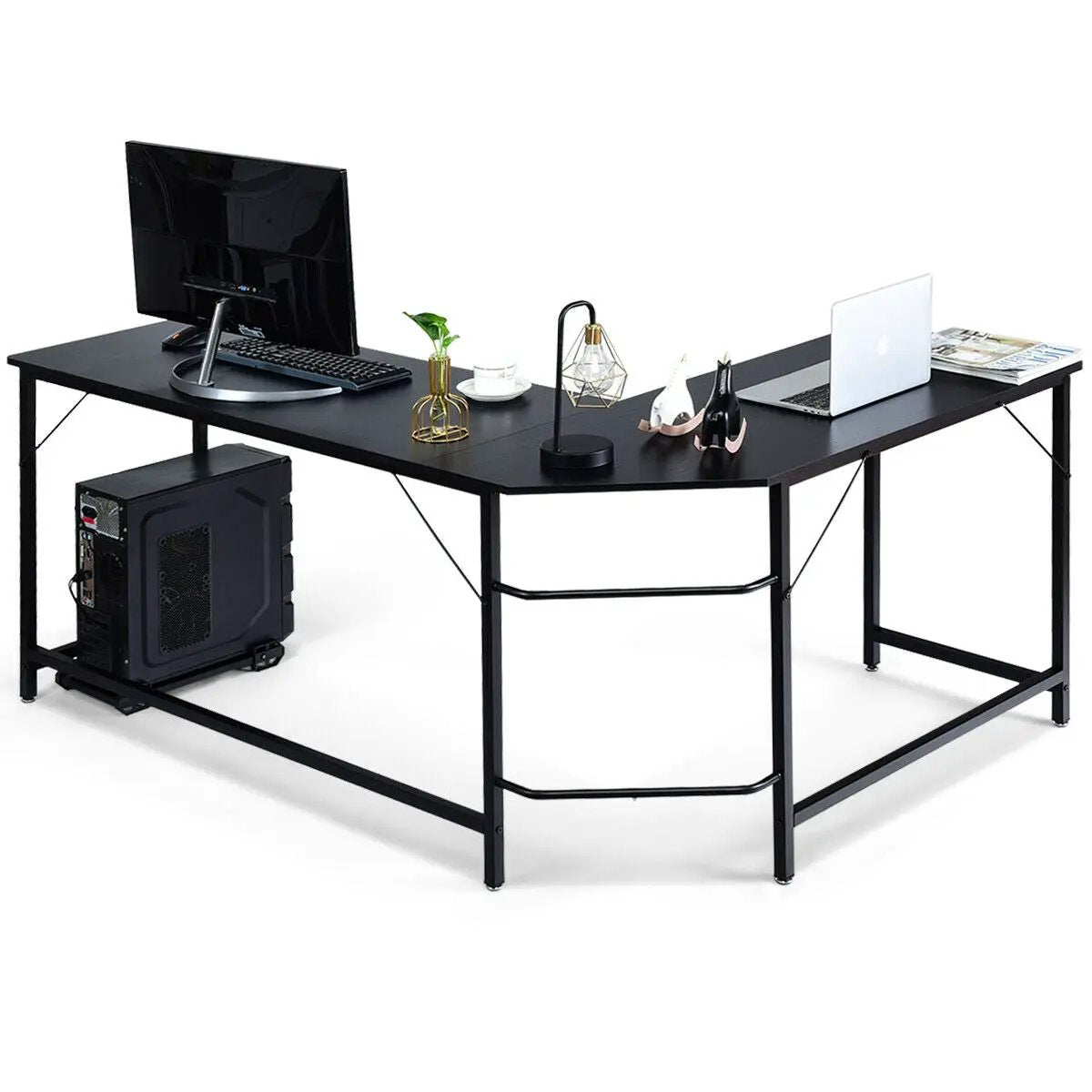 L Shaped Desk Corner Computer Desk PC Laptop Gaming Table Workstation by DirectDeals