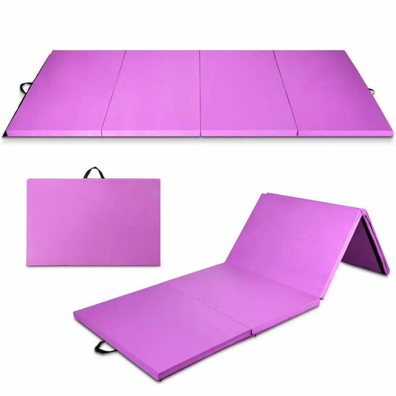 8 x 4 Feet Folding Gymnastics Tumbling Mat-Purple by DirectDeals