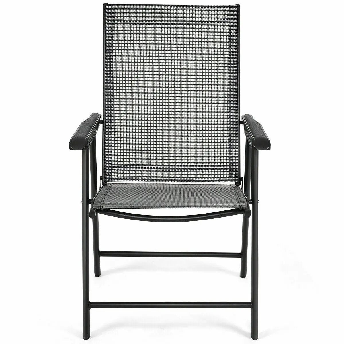 Set of 2 Outdoor Patio Folding Chairs-Gray by DirectDeals