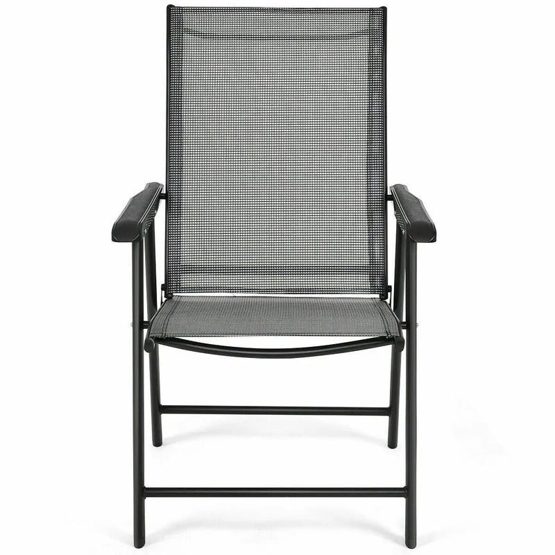 Set of 2 Outdoor Patio Folding Chairs-Gray by DirectDeals
