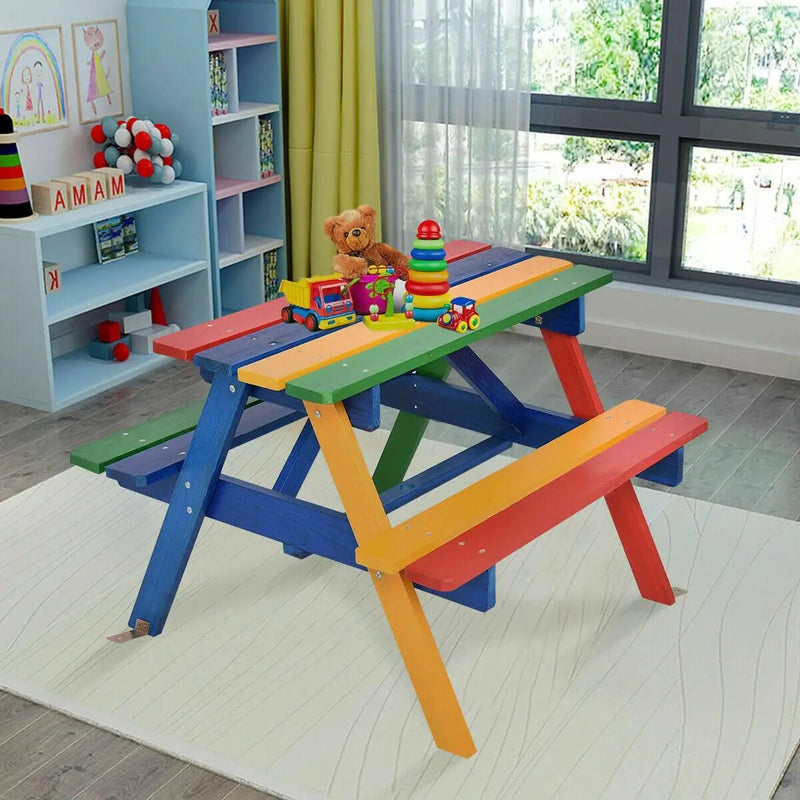 4 Seat Kids Picnic Table with Umbrella by DirectDeals