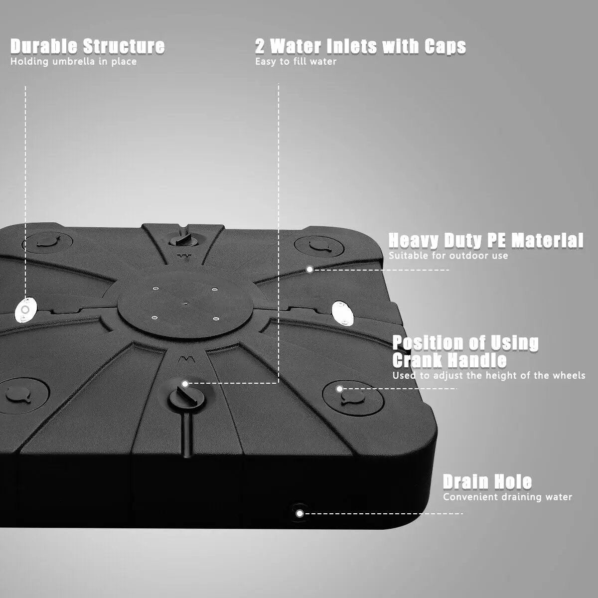 260 lbs Offset Patio Umbrella Base with Wheels Sand Water Filled by DirectDeals