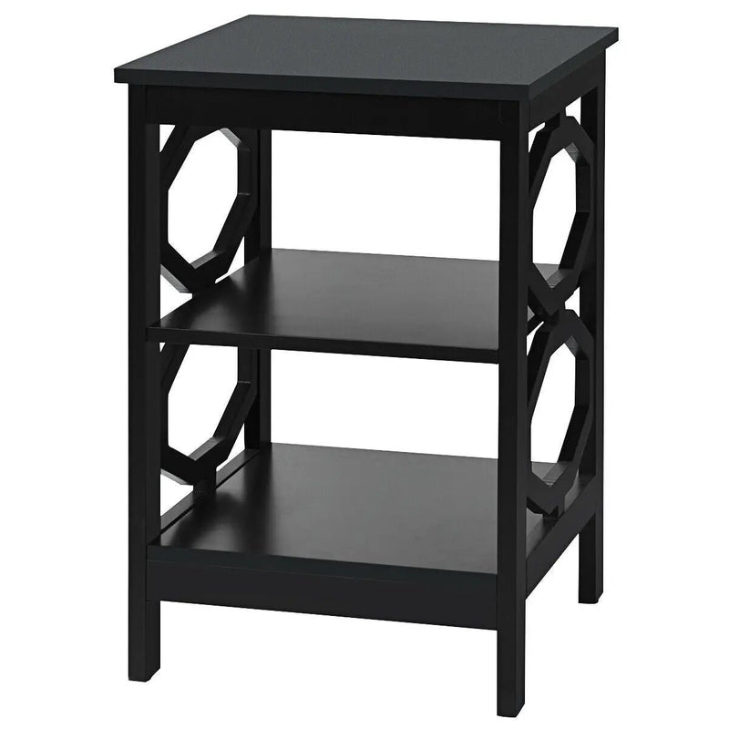 3-tier Nightstand Sofa Side End Accent Table-Black by DirectDeals