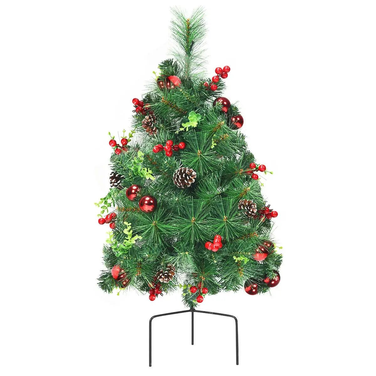 Set of 2 29 Inch Battery Powered Pre-lit Pathway Holiday Christmas Trees by DirectDeals