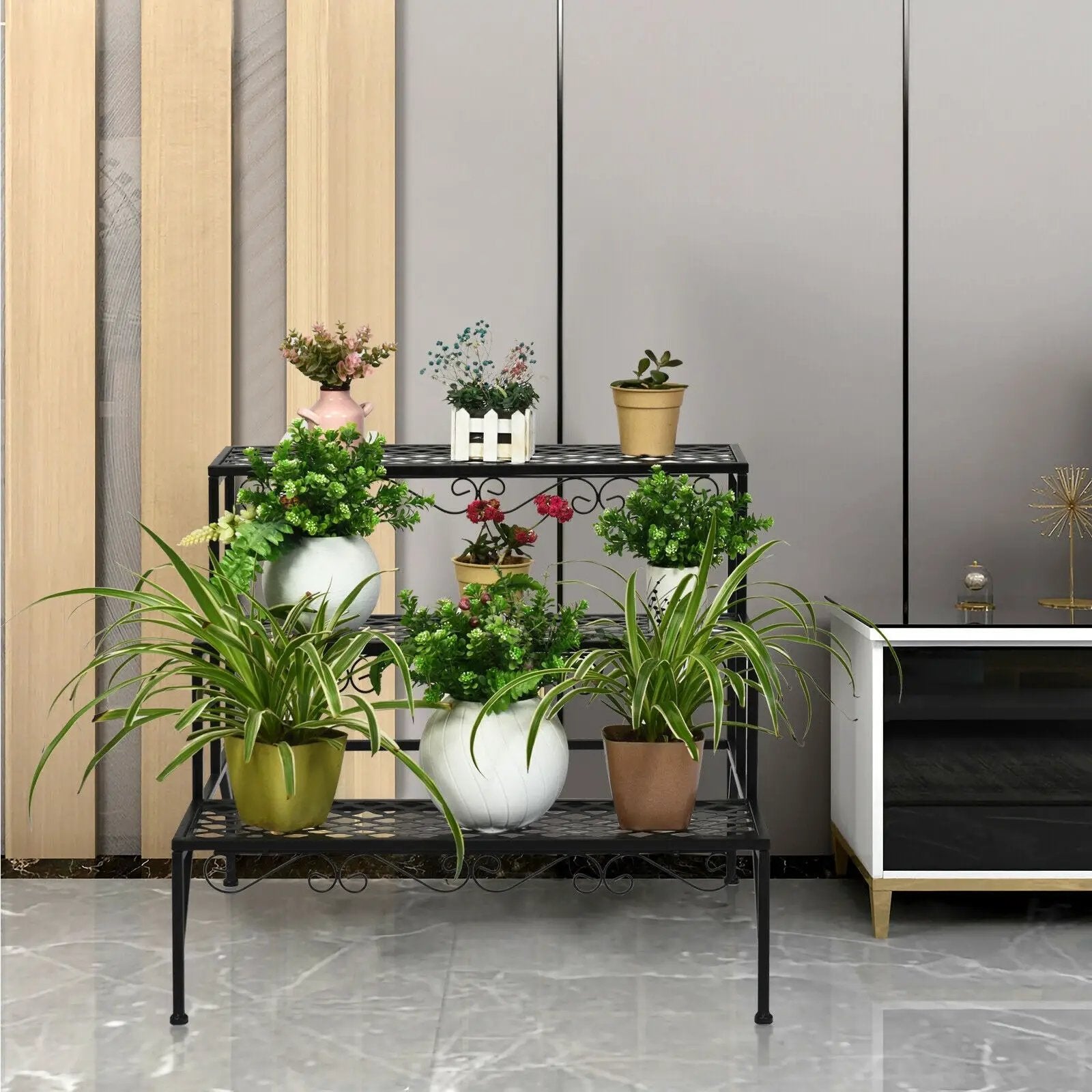 3 Tiers Metal Decorative Plant Stand by DirectDeals