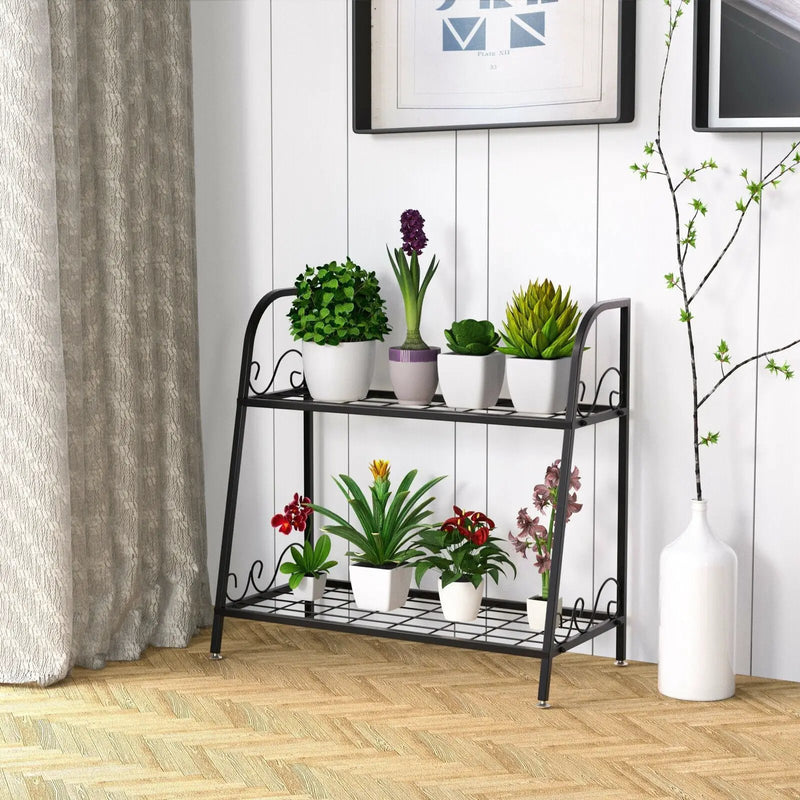 2-tier Patio Metal Plant Stand by DirectDeals