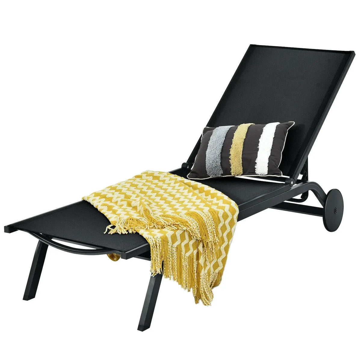 Aluminum Fabric Outdoor Patio Lounge Chair with Adjustable Reclining, photo 6 of 10