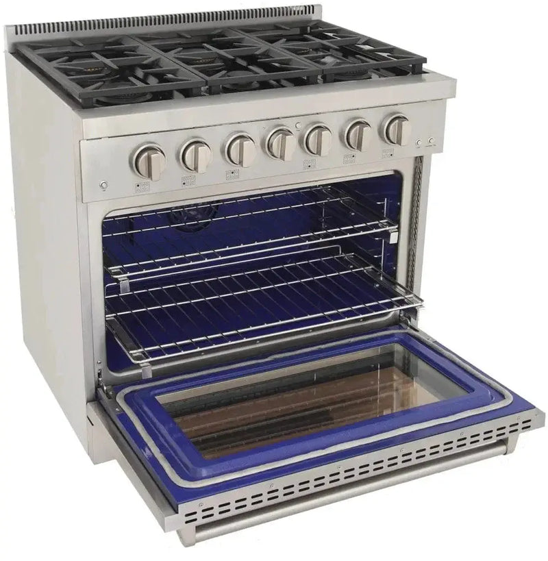 Kucht 36" Freestanding Professional Gas Range KFX3600X-S by Farmhouse Kitchen and Bath