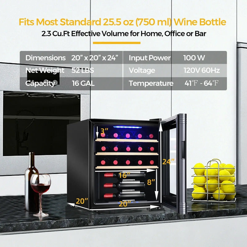 21 Bottle Compressor Wine Cooler Refrigerator with Digital Control by DirectDeals