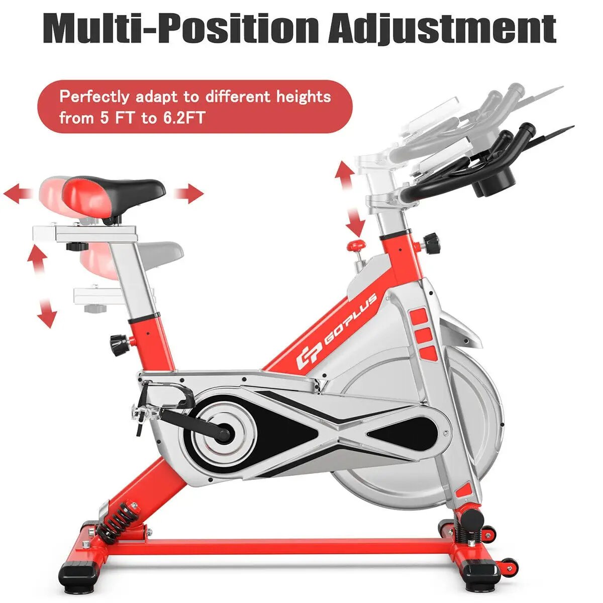 Stationary Silent Belt Adjustable Exercise Bike with Phone Holder and Electronic Display, photo 10 of 16