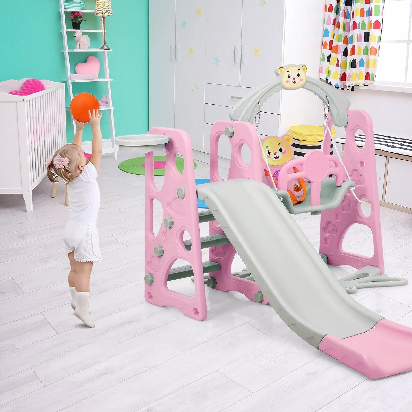 3 in 1 Toddler Climber and Swing Set Slide Playset by DirectDeals