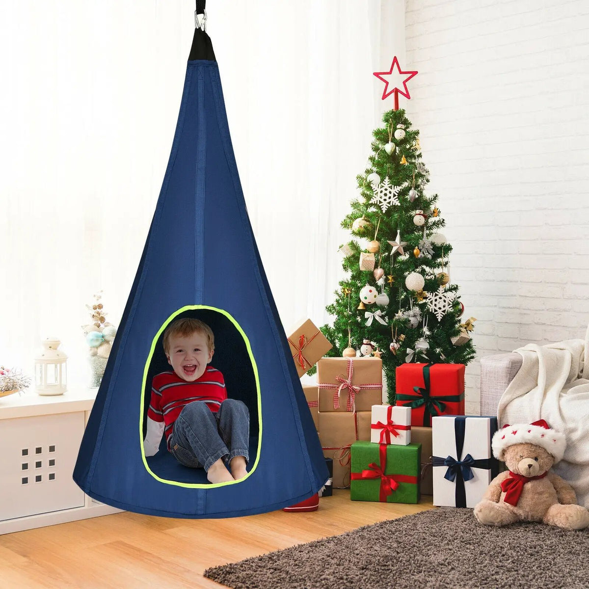 32 Inch Kids Nest Swing Chair Hanging Hammock Seat for Indoor Outdoor, photo 2 of 24