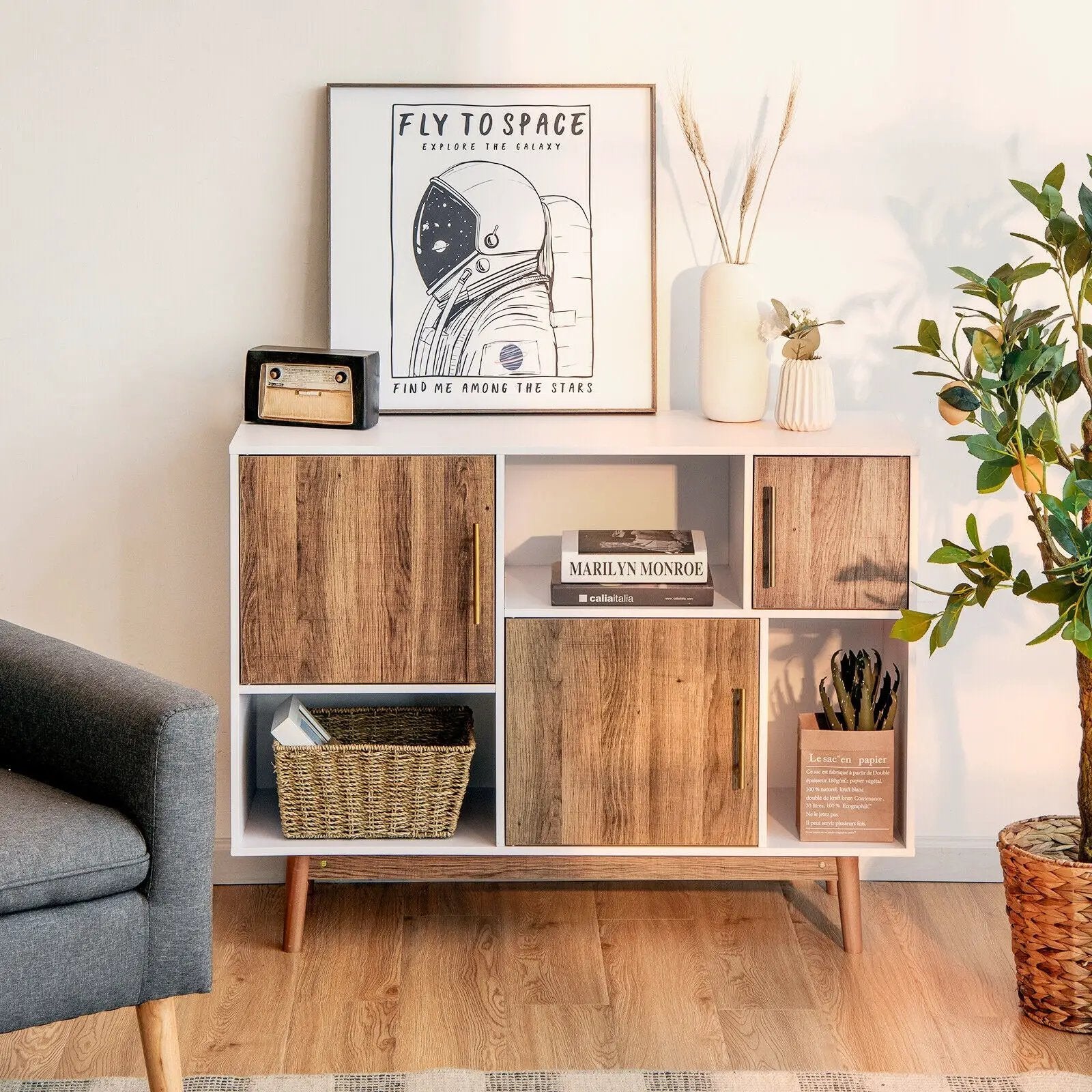 Sideboard Storage Cabinet with Storage Compartments by DirectDeals