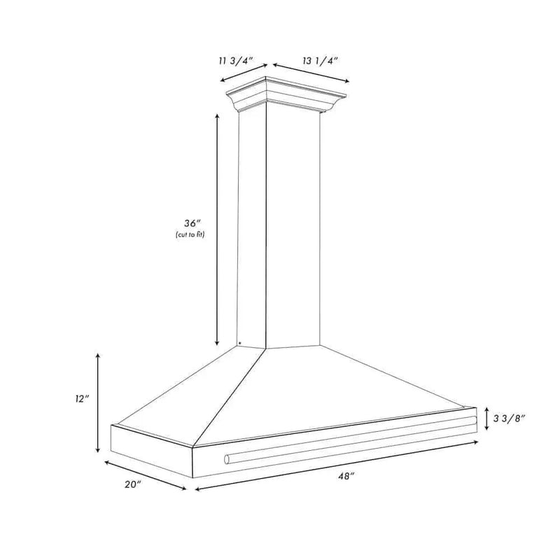ZLINE 48" Autograph Stainless Wall Range Hood KB4SNZ-BLM48-G by Farmhouse Kitchen and Bath